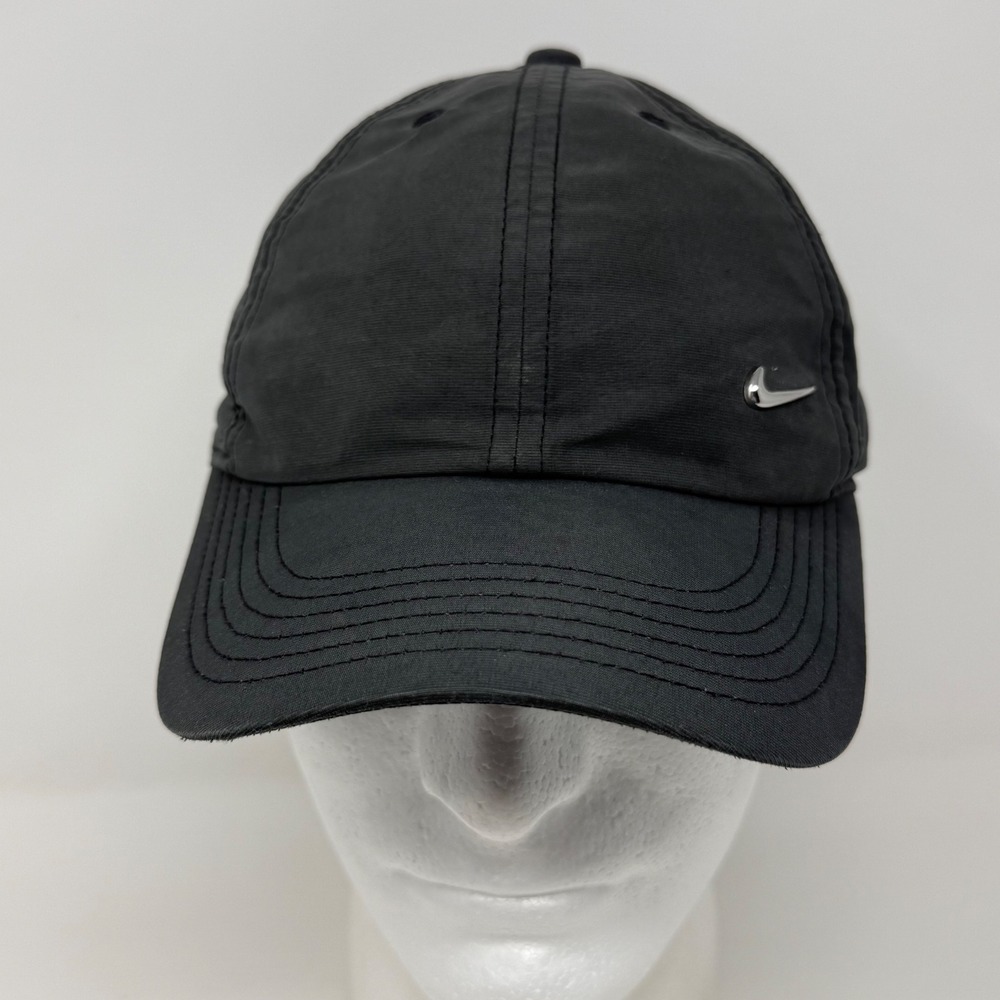 Nike Heritage86 Adjustable Hat Faded Black Silver Swoosh Cap CW4607-010 OSFM